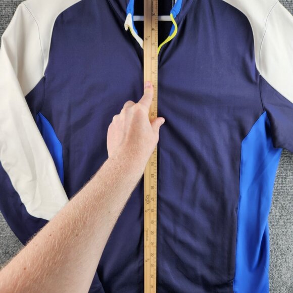 Greyson Full Zip Pockets Blue White Jacket Men Medium Stretch Golf - Picture 5 of 16